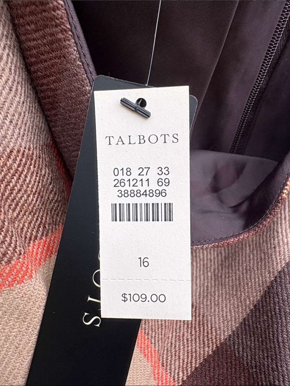 Talbots Brown Plaid Mini Skirt with Subtle Rust Accents - Picture 5 of 10